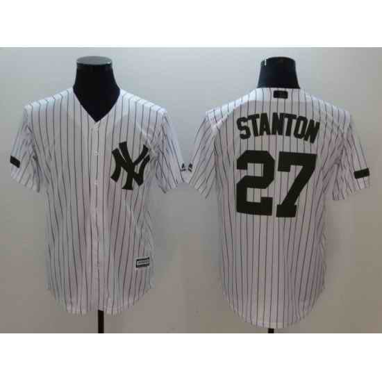 Men New York Yankees 27 Stanton White Game 2021 MLB Jersey